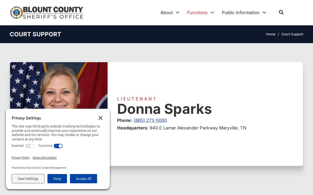 Blount County Sheriff Warrants Unit information
