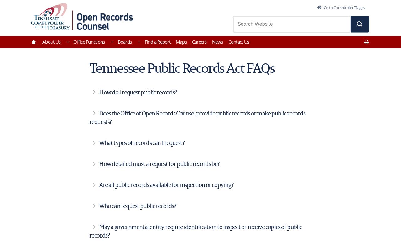 Tennessee public records guidance for Blount arrest records